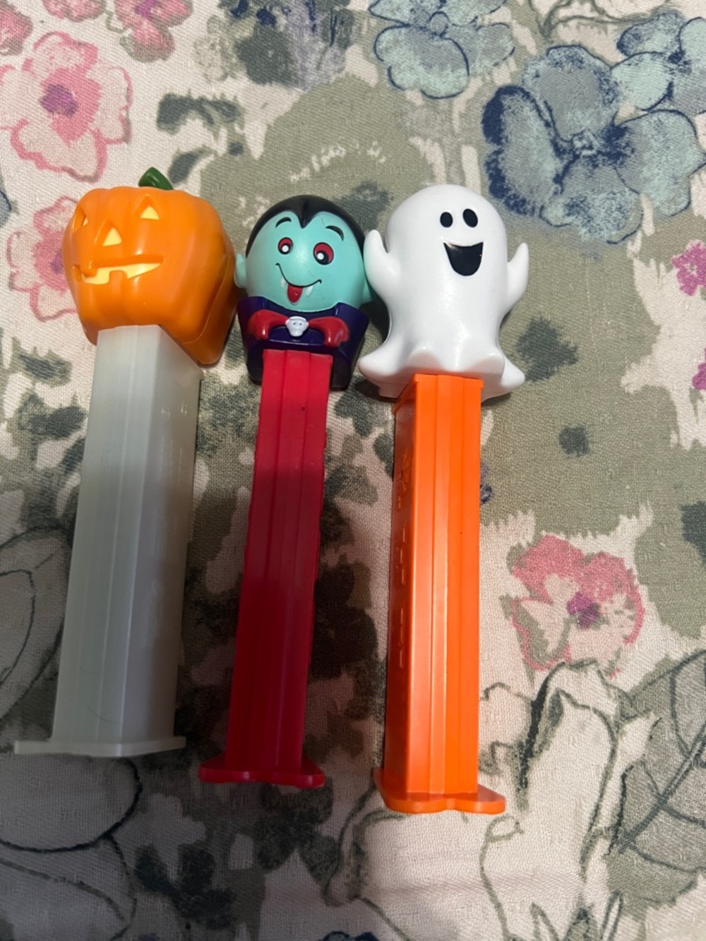 PEZ Halloween Candy Dispensers - Pumpkin, Vampire, Ghost (Orange, Red, White)